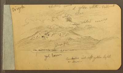 Piirros, Pilvihuippuiset vuoret, 1889 tekijältä Frederic Edwin Church