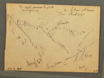 Piirros, pilvihuippuinen Jungfrau, Interlaken, Sveitsi, elokuu 1868. tekijältä Frederic Edwin Church