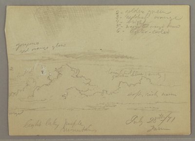 Piirros, pilvitutkimus, 28. heinäkuuta 1871 tekijältä Frederic Edwin Church