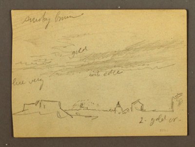 Piirros, Pilvitutkimus rakennusten yllä, mahdollisesti 1868-69 tekijältä Frederic Edwin Church