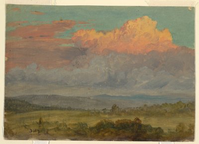 Piirros, Pilvet, Hudsonin laakso, New York, heinäkuu 1866. tekijältä Frederic Edwin Church