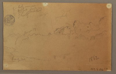 Piirros, Pilvinen taivas, 1863 tekijältä Frederic Edwin Church