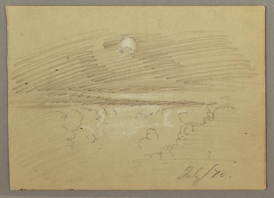 Piirros, Pilvinen taivas, heinäkuu 1870 tekijältä Frederic Edwin Church