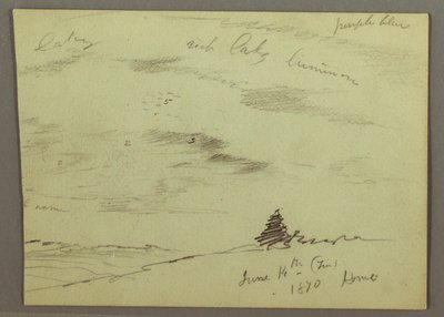 Piirros, Pilvinen taivas, rinne, 1870 tekijältä Frederic Edwin Church