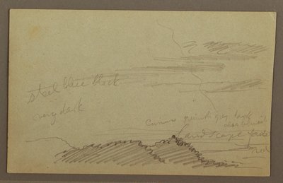 Piirros, Pilvinen taivas, mahdollisesti 1860-luku tekijältä Frederic Edwin Church
