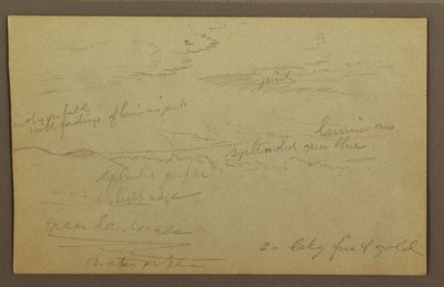 Piirros, Pilvinen taivas, mahdollisesti 1860-luku tekijältä Frederic Edwin Church