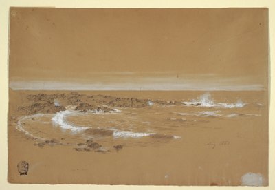 Piirros, rannikko, Grand Manan, Kanada, elokuu 1851. tekijältä Frederic Edwin Church
