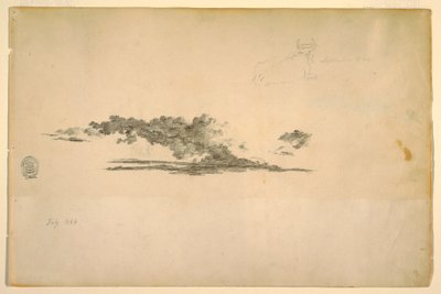 Piirros, lehmä, pilviä, heinä- ja syyskuu 1844 tekijältä Frederic Edwin Church
