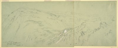 Piirros, Kaukaisnäkymä Damaskoksesta, Syyria, 1868 tekijältä Frederic Edwin Church