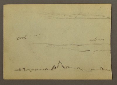 Piirros, Kaukaisnäkymä Pietarinkirkosta ja Vatikaanista, Rooma, Italia, tammikuu 1869. tekijältä Frederic Edwin Church