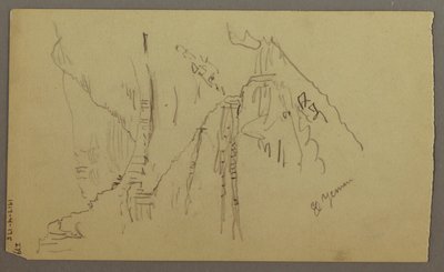 Piirros, El Jemenin laakso, Arabia: 20. helmikuuta 1868. tekijältä Frederic Edwin Church