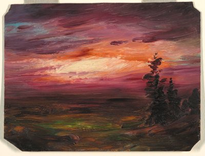 Piirros, Iltahämärä, n. 1870 tekijältä Frederic Edwin Church