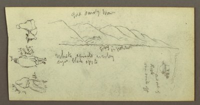 Piirros, Hahmotutkimus, vuoristo, mahdollisesti 1868 tekijältä Frederic Edwin Church