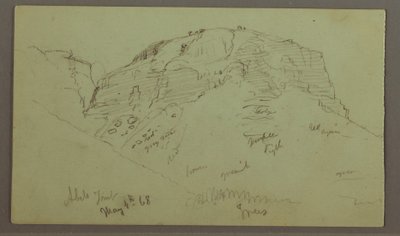 Piirustus, Flat Rocky Hill, 4. toukokuuta 1868. tekijältä Frederic Edwin Church