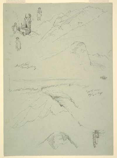 Piirros, "Gollingin läheltä", Itävalta, 5. elokuuta 1868. tekijältä Frederic Edwin Church