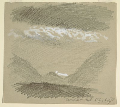 Piirros, Bernin Alpeilta, Bel Alp, elokuu 1868. tekijältä Frederic Edwin Church