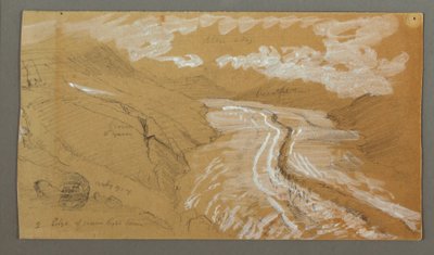 Piirros, Glacier, 21. elokuuta 1868. tekijältä Frederic Edwin Church