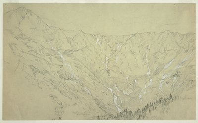 Piirros, Great Basin, Katahdin-vuori, n. 1877. tekijältä Frederic Edwin Church