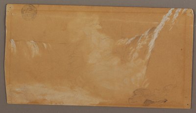 Piirros, Hevosenkengän putousten suurempi osa Niagara-joen Kandinavian puolelta katsottuna, mahdollisesti 1858. tekijältä Frederic Edwin Church