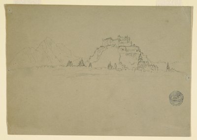 Piirros, Hehensalzburg, Itävalta (kääntöpuoli), 1868. tekijältä Frederic Edwin Church