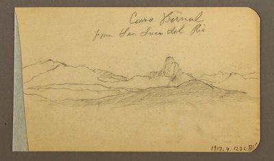 Piirros, kukkulat ja vuoristot, San Bernal Peak, 1889 tekijältä Frederic Edwin Church