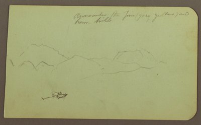 Piirros, kukkulat, karja; Kääntöpuoli: maisema, 1883. tekijältä Frederic Edwin Church