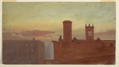 Piirros, Housetops/Hudson, n. 1867. tekijältä Frederic Edwin Church