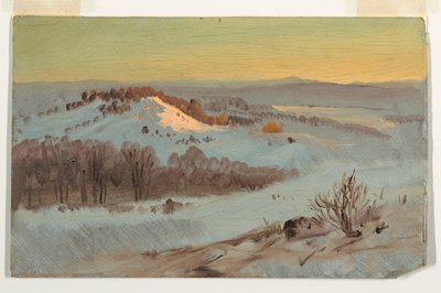 Piirros, Hudsonin laakso, New York talvella, 1869-70. tekijältä Frederic Edwin Church