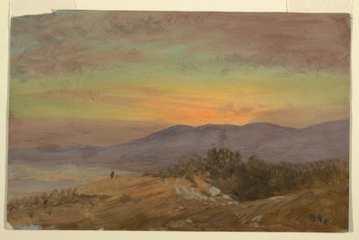 Piirros, Hudsonin laakso, auringonlasku, 1869-70 tekijältä Frederic Edwin Church