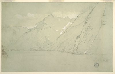 Piirros, Königssee Falkensteinista, heinäkuu 1868. tekijältä Frederic Edwin Church