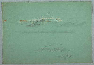 Piirros, Millinoket-järvi ja Katahdin-vuori, 1878. tekijältä Frederic Edwin Church