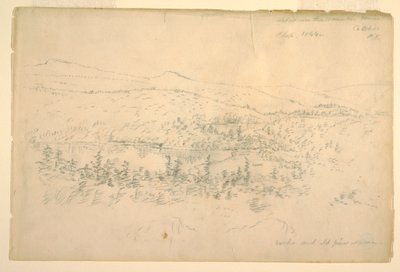 Piirros, järviä vuoristotalon lähellä, syyskuu 1844. tekijältä Frederic Edwin Church