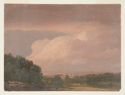 Piirros, maisema (mahdollisesti Hudson Valley), 1860-70 tekijältä Frederic Edwin Church