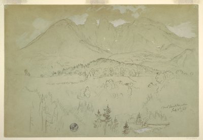 Piirros, maisema, Berchtesgaden, Baijeri, 6. heinäkuuta 1868. tekijältä Frederic Edwin Church
