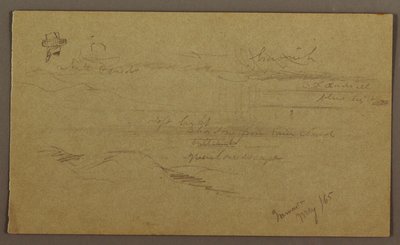 Piirros, maisema, toukokuu 1865 tekijältä Frederic Edwin Church