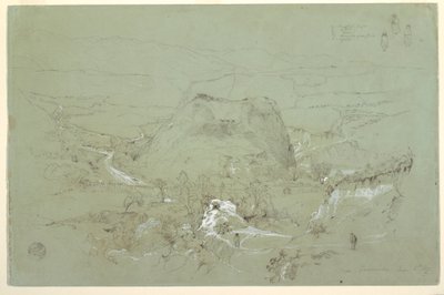 Piirros, Maisema Guarandan lähellä, Ecuador, 5. kesäkuuta 1857. tekijältä Frederic Edwin Church