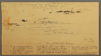 Piirros, Maisemapiirros, Hudson Valley, New York, 30. kesäkuuta 1866. tekijältä Frederic Edwin Church