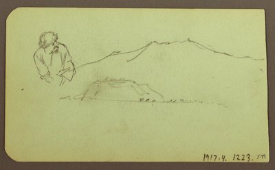 Piirros, maisema; Kääntöpuoli: Hahmo, maisema, 1883. tekijältä Frederic Edwin Church