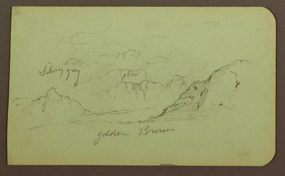 Piirros, maisema; Kääntöpuoli: Hahmot, kirkko, 1883. tekijältä Frederic Edwin Church