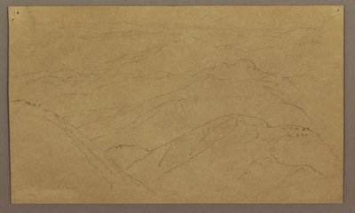 Piirros, maisema; Kääntöpuoli: Puu maisemassa, taivas, touko-elokuu 1865. tekijältä Frederic Edwin Church