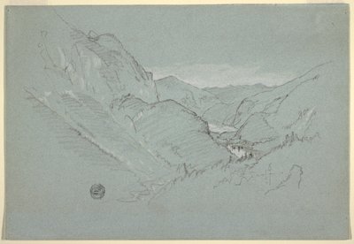 Piirros, Maisema Alpeilta, elo-syyskuu 1868. tekijältä Frederic Edwin Church