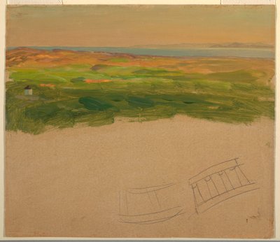 Piirros, maisema, lähellä Syyriaa tai Kreikkaa, 1868-69 tekijältä Frederic Edwin Church