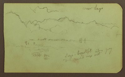 Piirros, Maisema "lähellä Lagosia"; Kääntöpuoli: Maisema, 1883 tekijältä Frederic Edwin Church