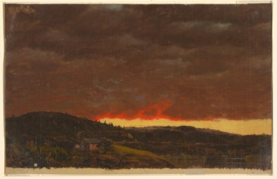 Piirros, maisema, auringonlasku, n. 1845 tekijältä Frederic Edwin Church