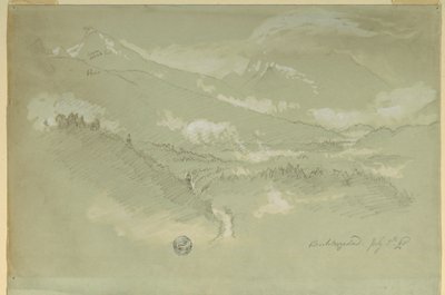 Piirustus, Maisemat, Berchtesgadenin lähistöllä, 1868 tekijältä Frederic Edwin Church