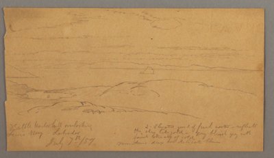 Piirros, Louis Bay, Labrador, 7. heinäkuuta 1859. tekijältä Frederic Edwin Church