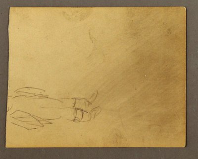 Piirros, seisovan hahmon alaosa, mahdollisesti 1868-69 tekijältä Frederic Edwin Church