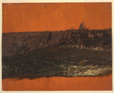 Piirros, Mainen rannikko, n. 1850 tekijältä Frederic Edwin Church