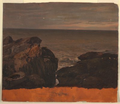 Piirros, Mainen rannikko, n. 1850 tekijältä Frederic Edwin Church