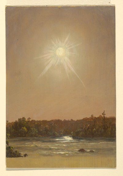 Piirros, Maine , auringonlasku, 1855-65. tekijältä Frederic Edwin Church
